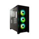 Gabinete Corsair Icue 4000x Rgb Atx Cristal Miditower Cc-9011204-ww S/fuente color Negro