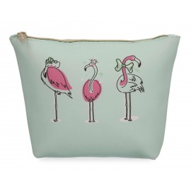 Cosmetiquera Startravel Flamingo Verde
